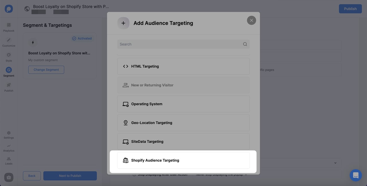 choosing shopify audience targeting for loyalty campaign