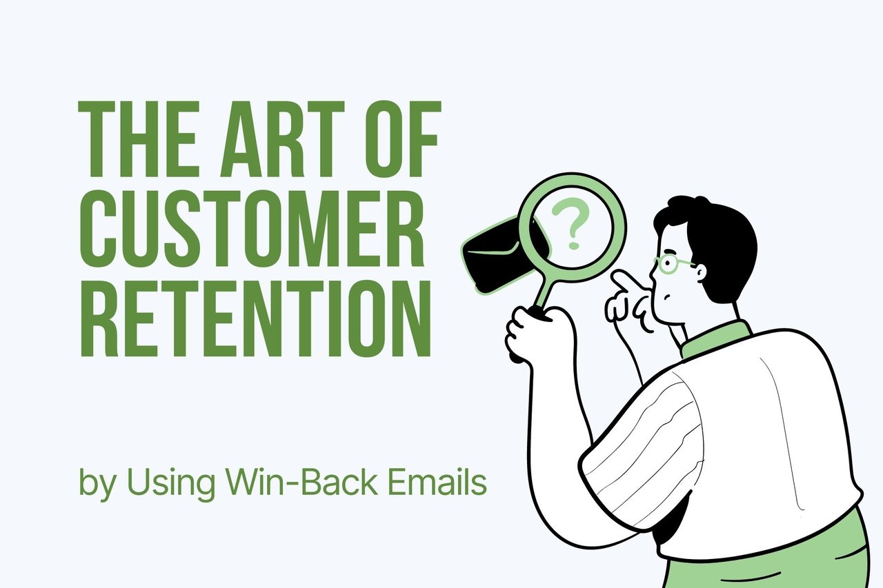 customer retention by win-back emails email marketing a man sitting a magnet collects email leads
