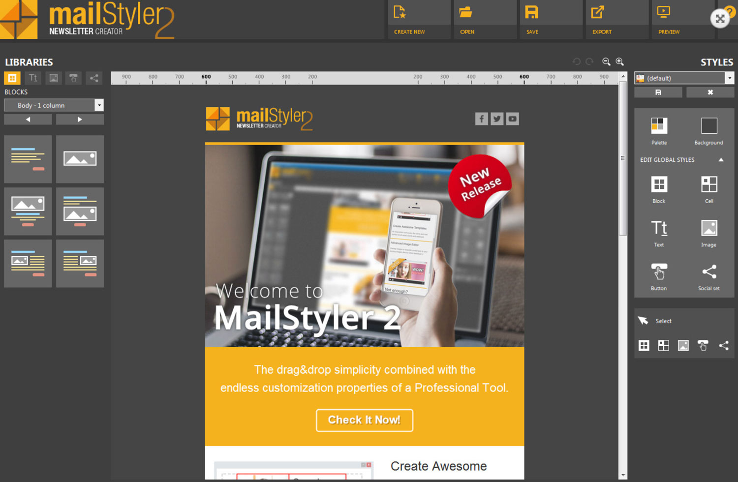 Newsletter Creator Email Template Builder