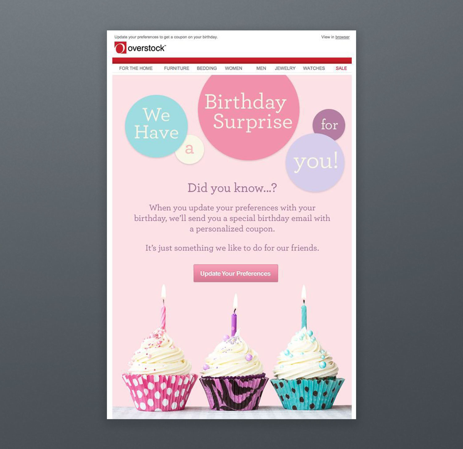 Overstock Newsletter Birthday Template