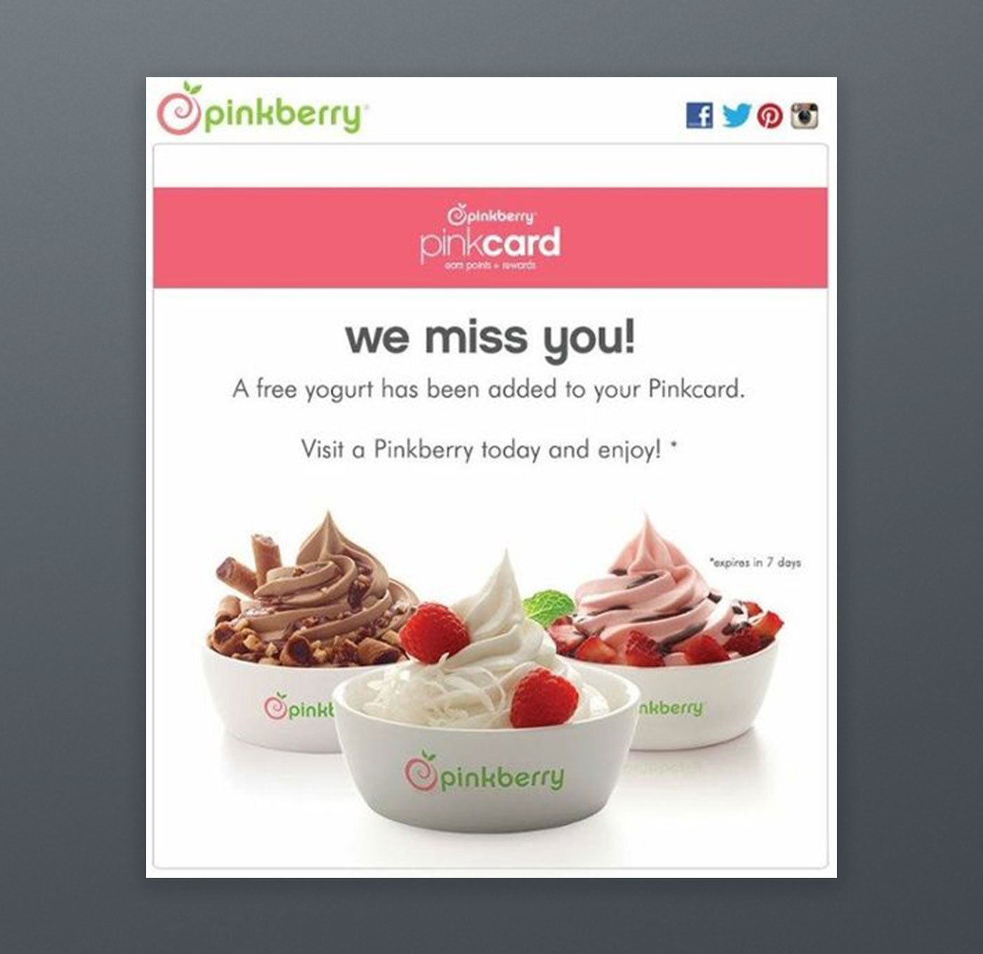 Pinkberry Campaign Email Newsletter