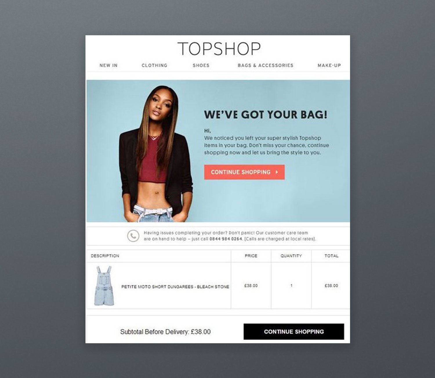 Topshop Email Marketing Example